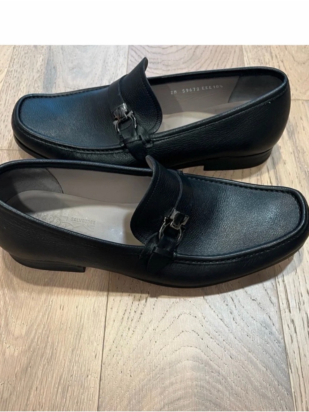 Ferragamo Classic Black Leather Men's Bit Loafers